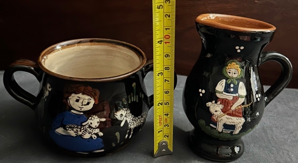 Vintage Swiss Rohler Biel Folk Art hand painted