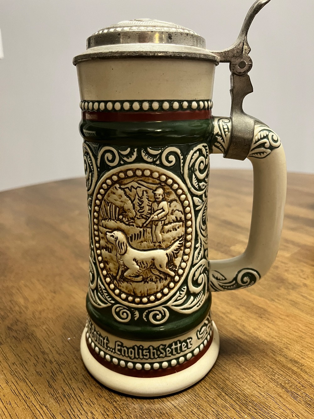 TT - 1978 Avon Fishing & Hunting Themed Ceramic Beer Stein