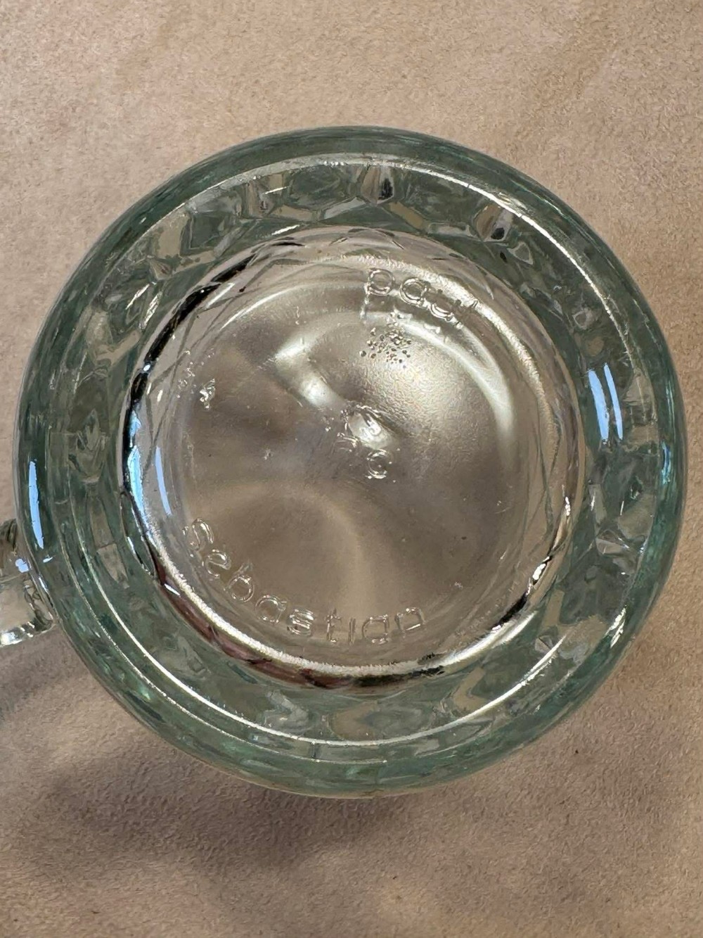 2375 - Vintage Paul Sebastian fine crystal diamond-cut glass mugs