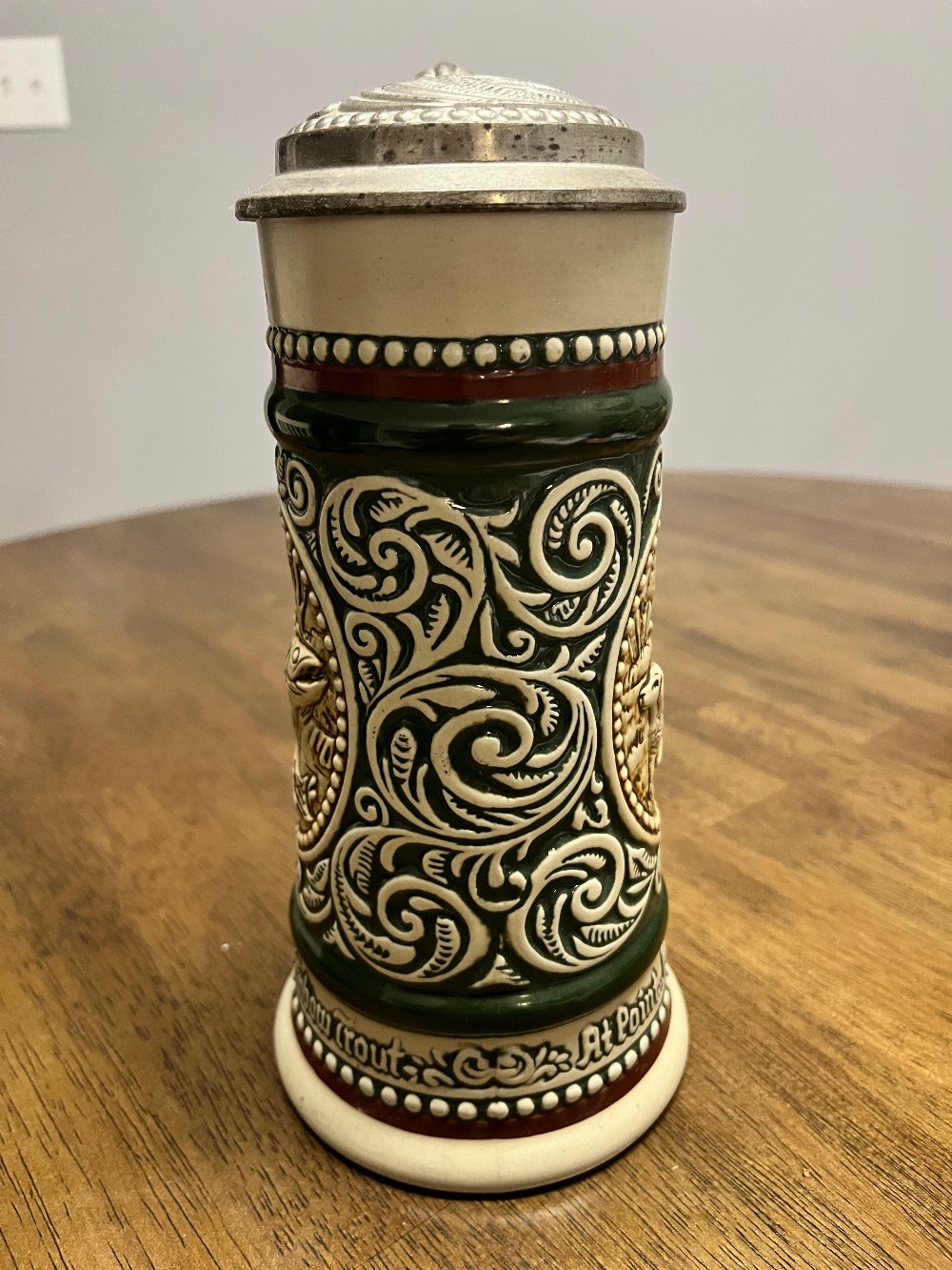 TT - 1978 Avon Fishing & Hunting Themed Ceramic Beer Stein
