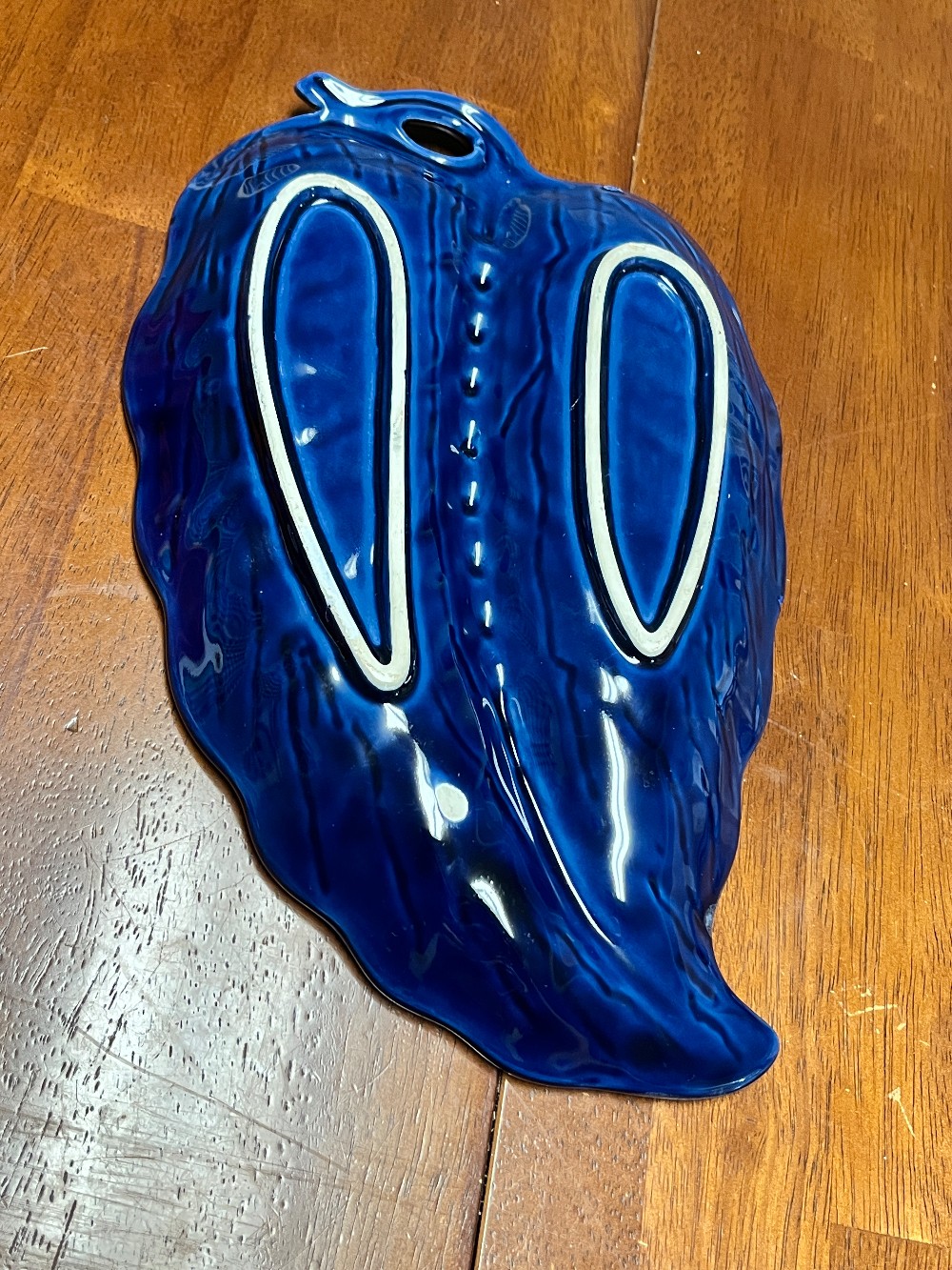 TT - Vintage MCM Blue Leaf Ashtray