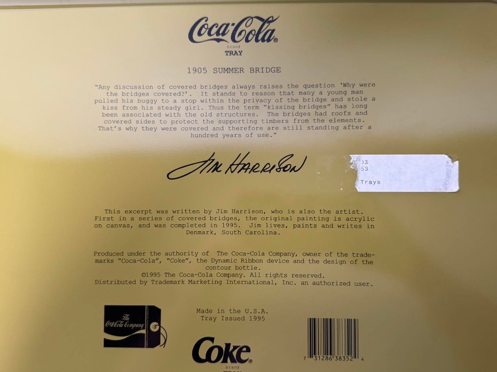2678 - 1995 Coca-Cola serving tray features artwork titled 