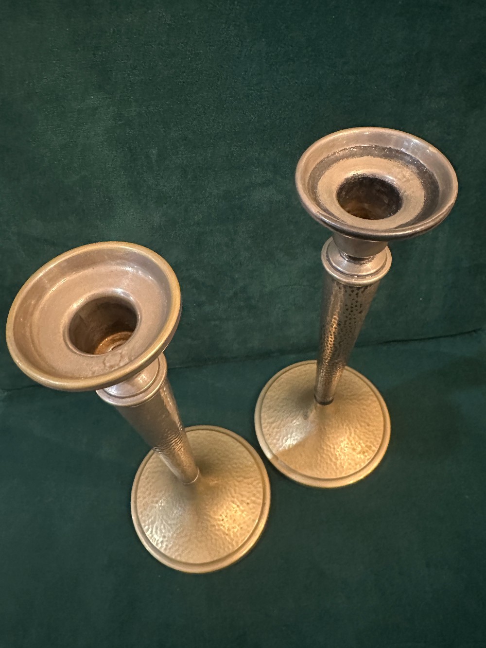 MB PAIR Vintage Evans Hand Hammered Candle Sticks