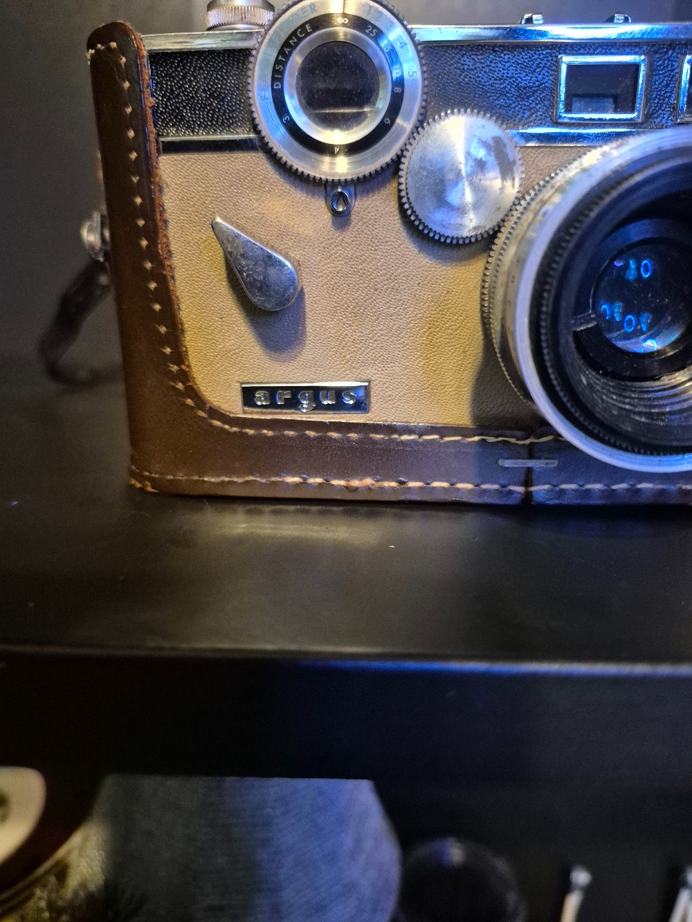 Vintage 35mm Argus C-3 Rangefinder Camera w/ Leather Case