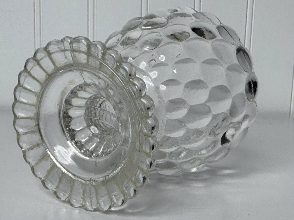 2537 - Vintage Avon bubble glass footed compote (3.5x3.5x4)