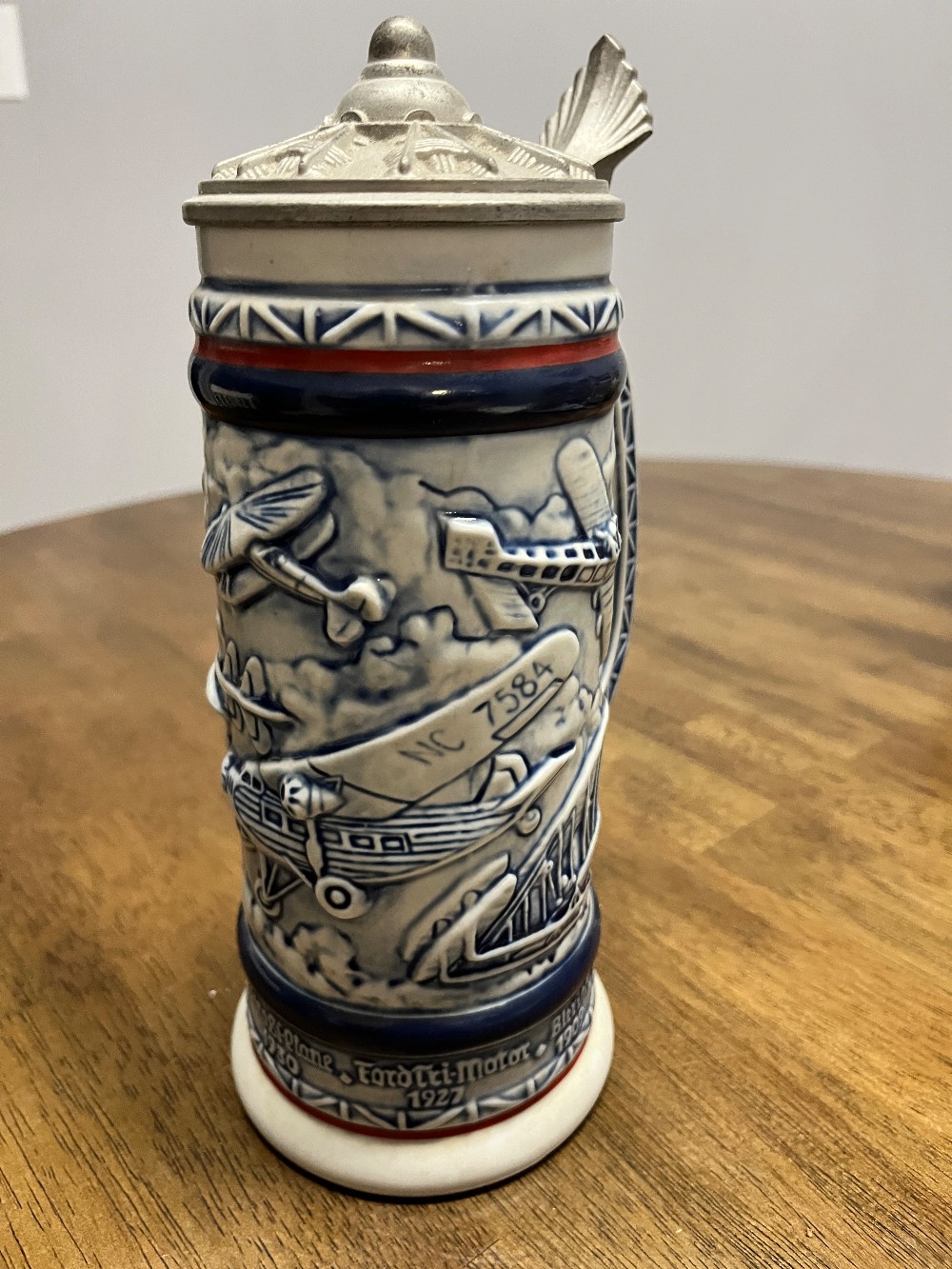 DELETE - TT - 1981 Avon Airplane Themed Ceramic Beer Stein