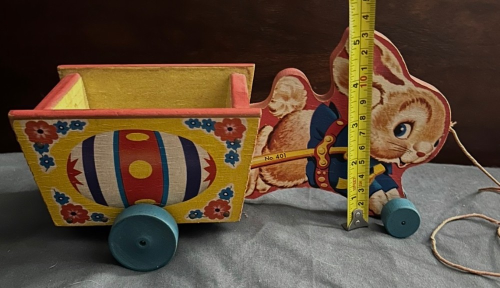 Vintage fisher price no 401 bunny pull toy