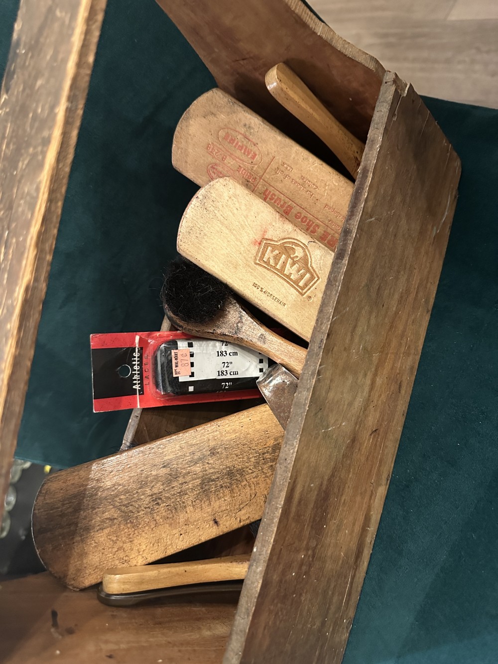 MB Handmade Shoe Shine Caddy with Brushes and Accessories