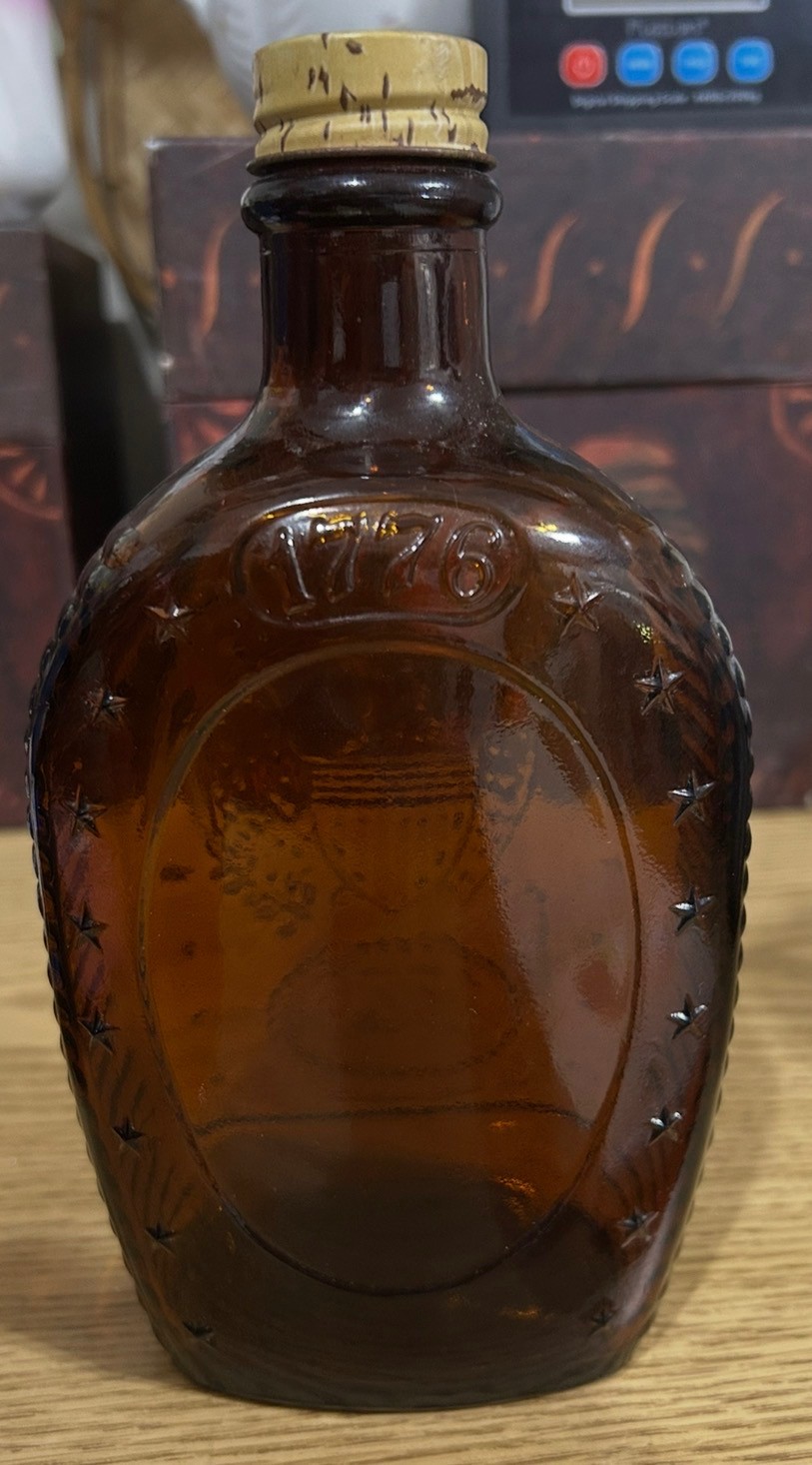 Vintage brown amber 1776 Eagle bottle