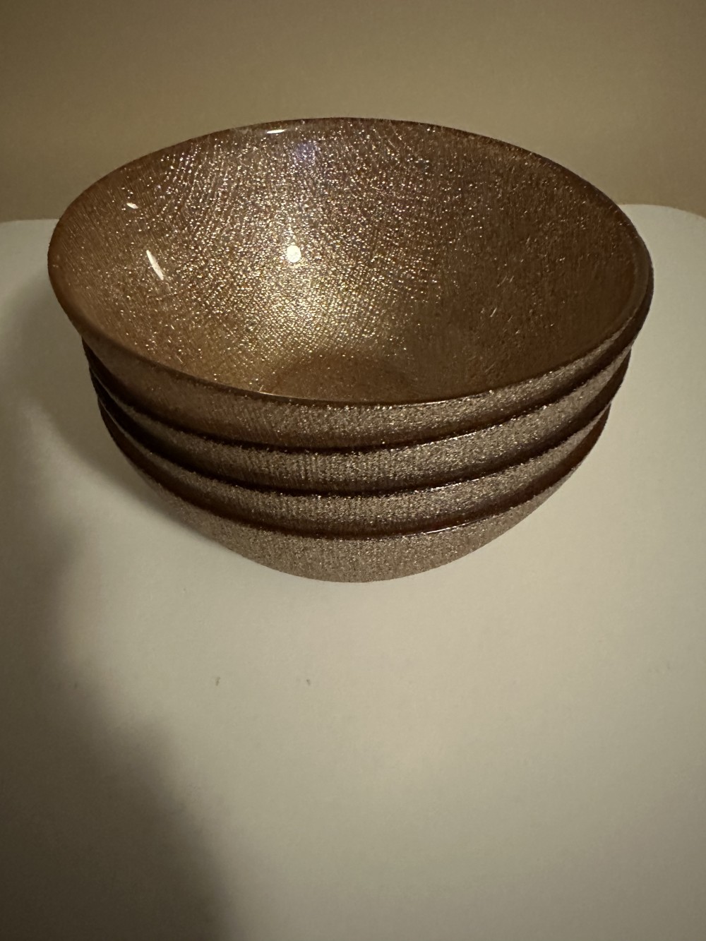 Akcam Turkish Gold Glitter Glass Dinner Plates & Bowls-16 pc