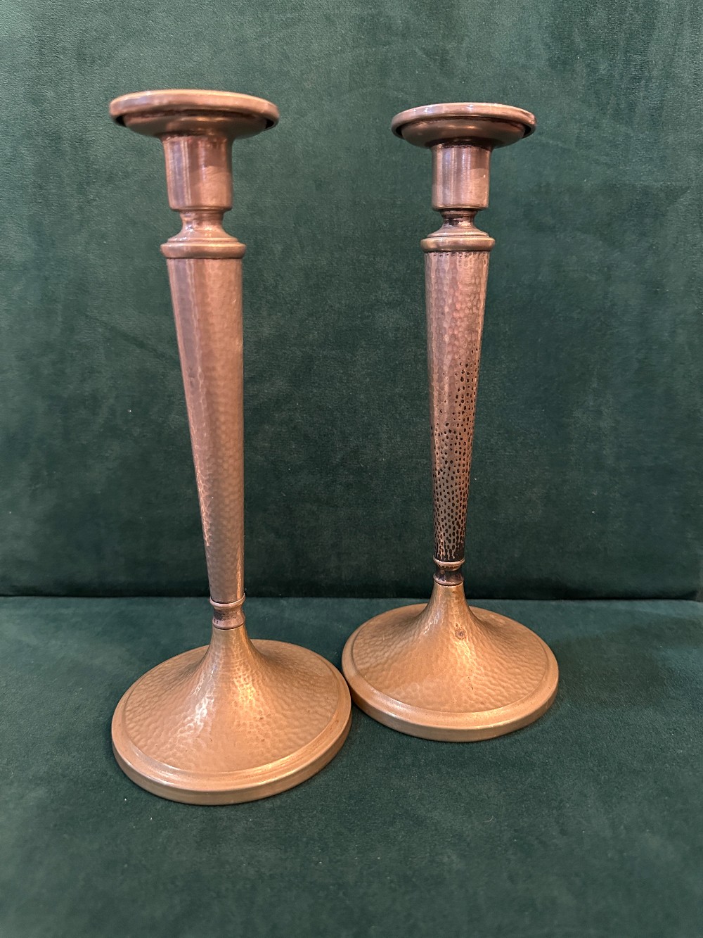 MB PAIR Vintage Evans Hand Hammered Candle Sticks