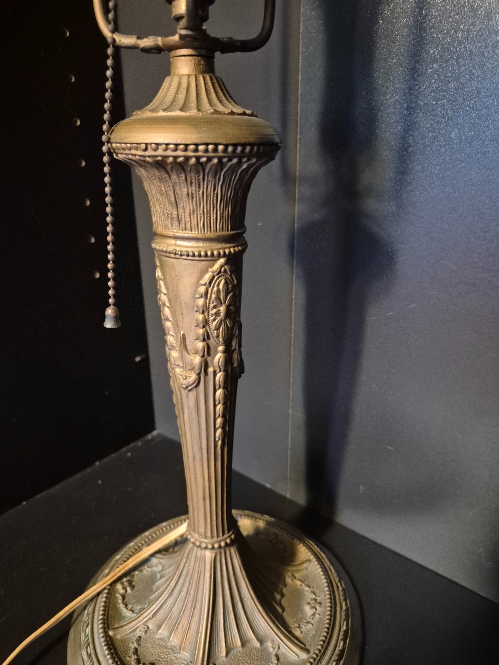 Arts & Crafts Antique Bradley & Hubbard School Slag Glass Table Lamp, circa 1920