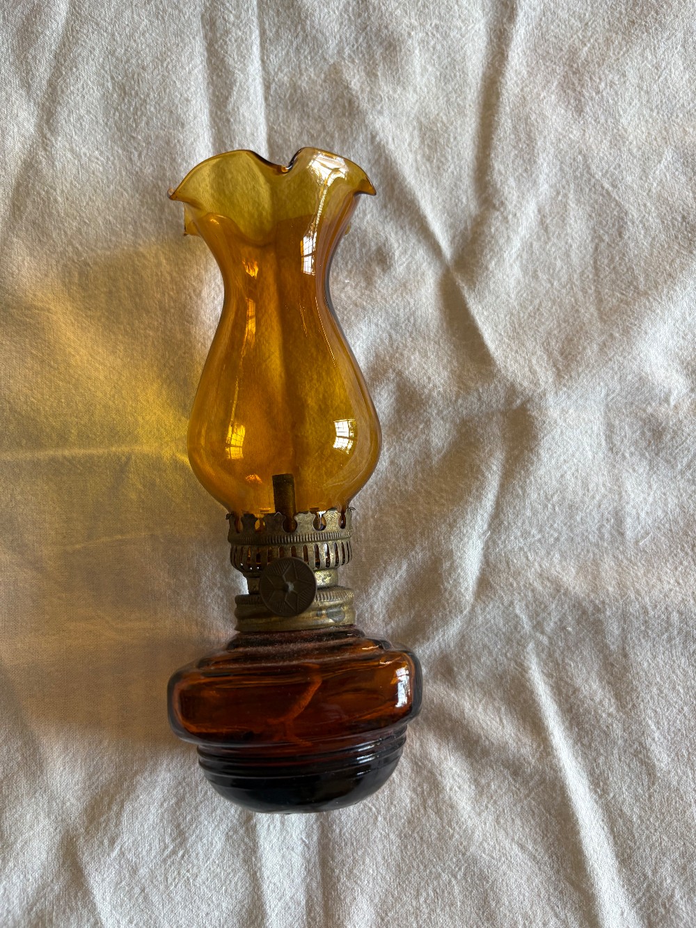 Mini Amber Kerosene lamp.