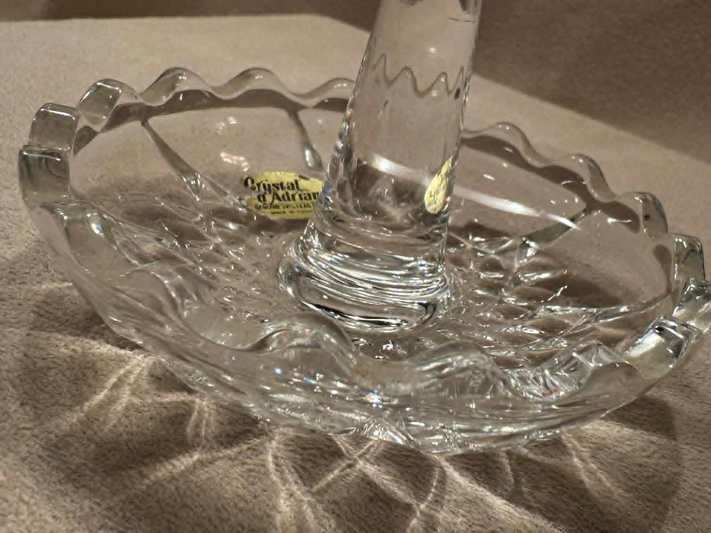 2024 - Vintage Zajecar Kristal lead crystal ring holder dish  (3.5x3.5x3.5)