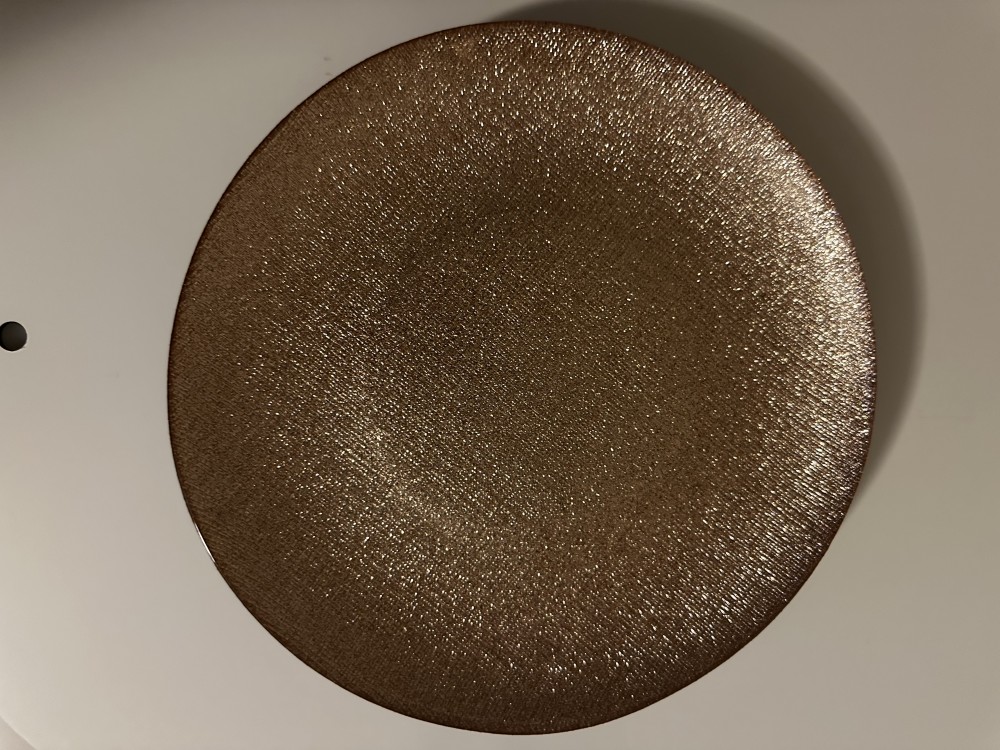 Akcam Turkish Gold Glitter Glass Dinner Plates & Bowls-16 pc