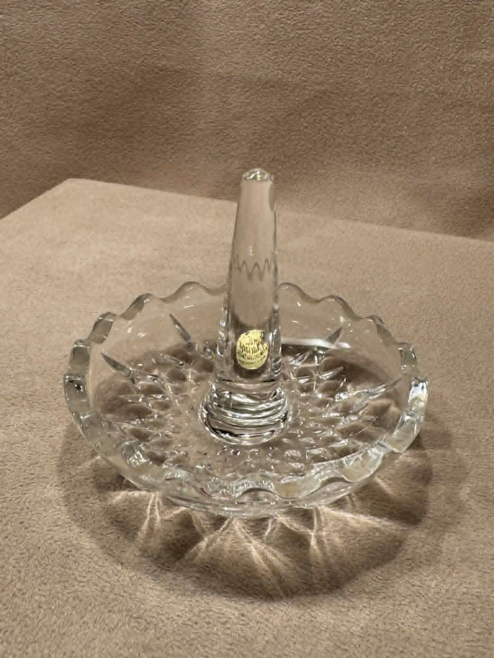 2024 - Vintage Zajecar Kristal lead crystal ring holder dish  (3.5x3.5x3.5)