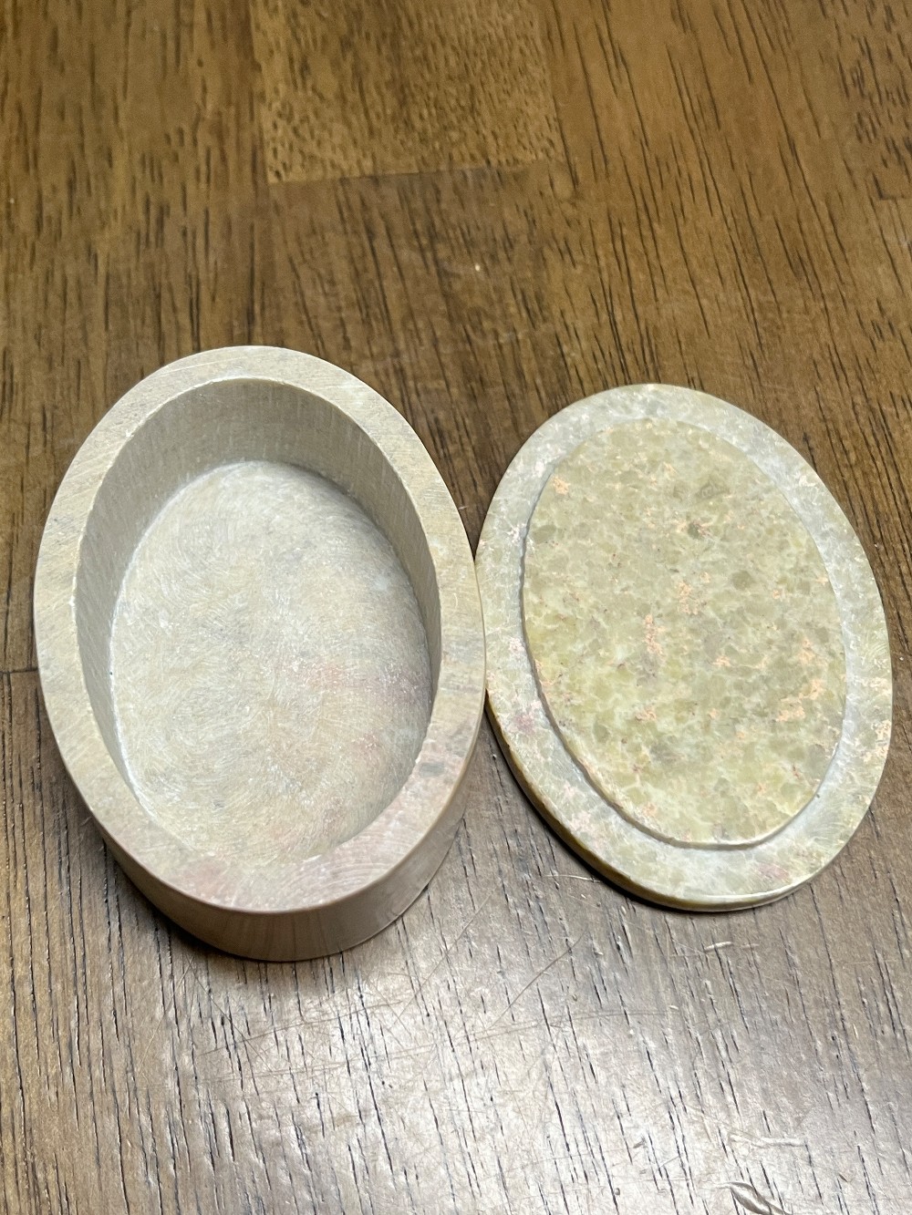 DELETE - TT - Mother of Pearl Oval Soapstone Trinket Box