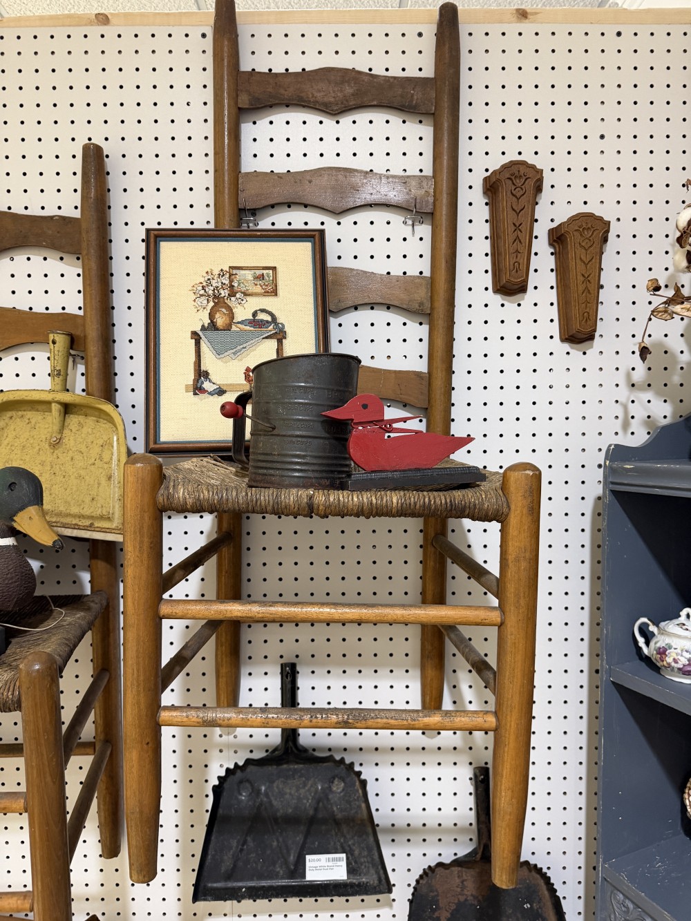 Antique Primitive Ladder-Back Chair