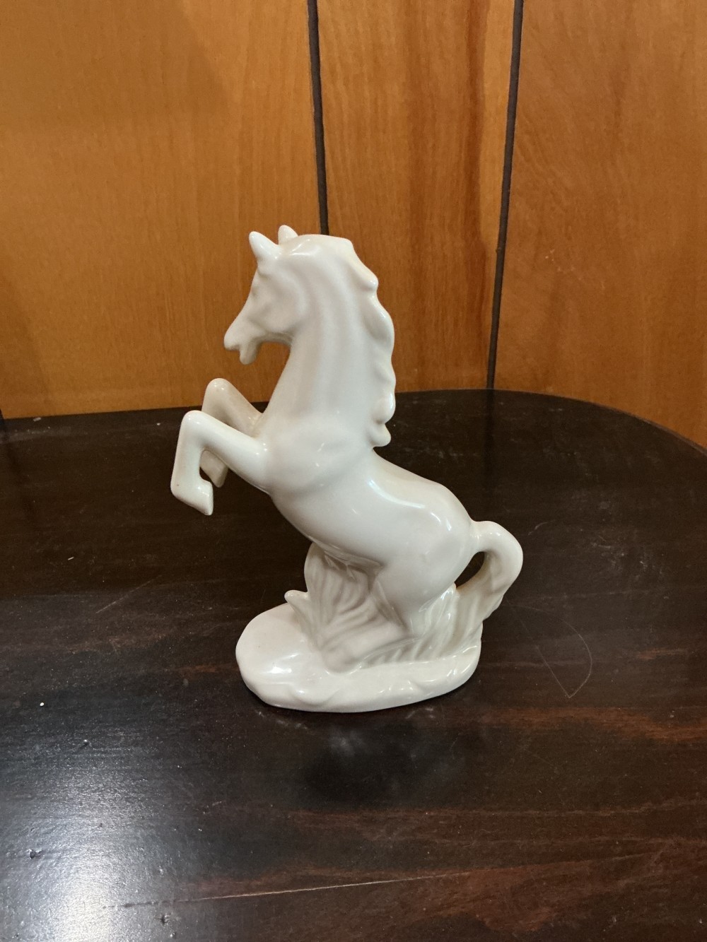 White Ceramic Rearing Horse East Germany