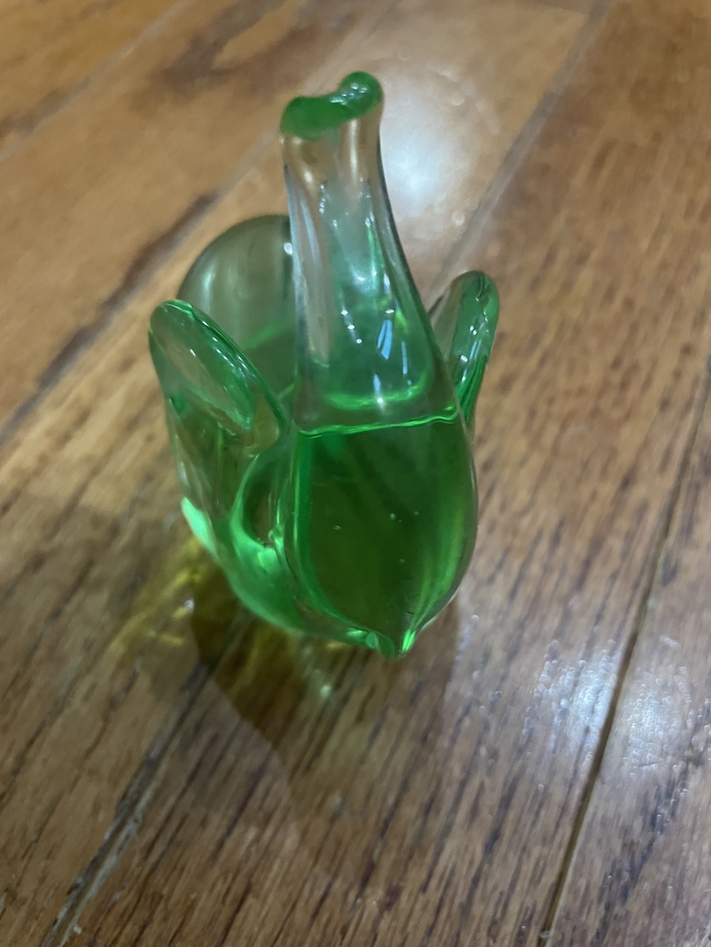 Green Hand-Blown Art Glass Elephant