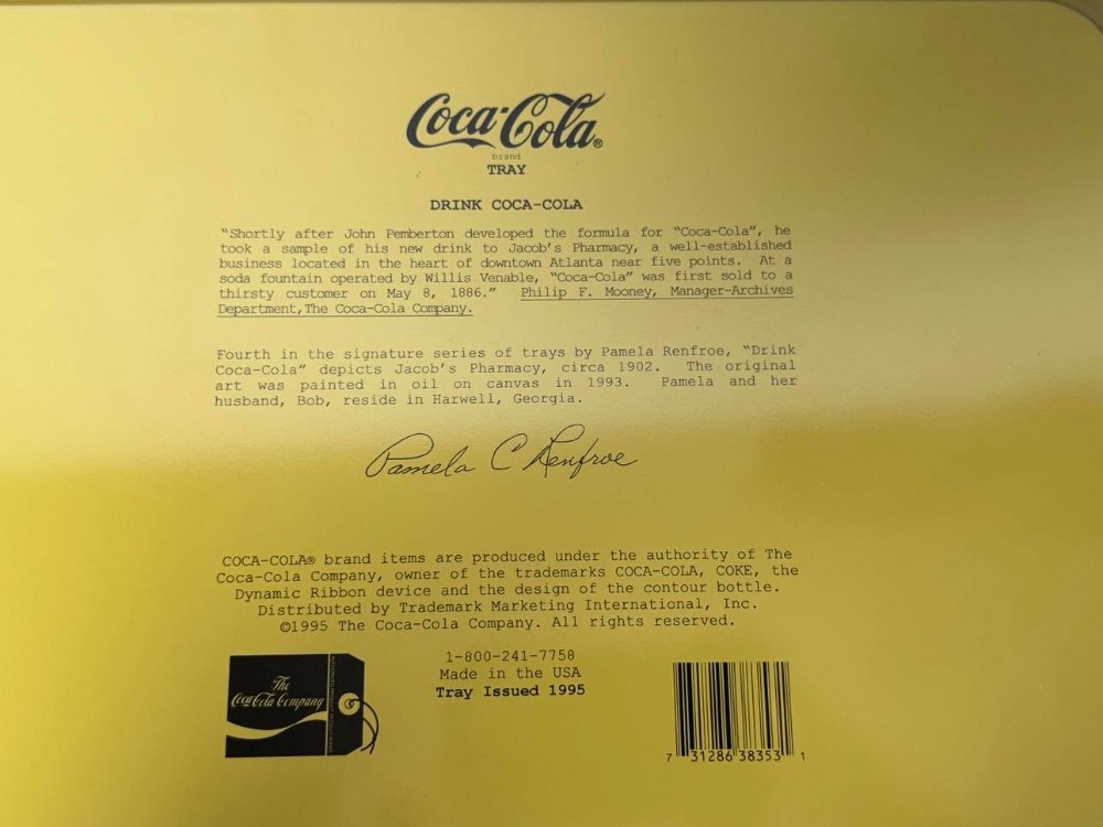 2679 - 1995 Coca-Cola collectible metal serving tray titled 