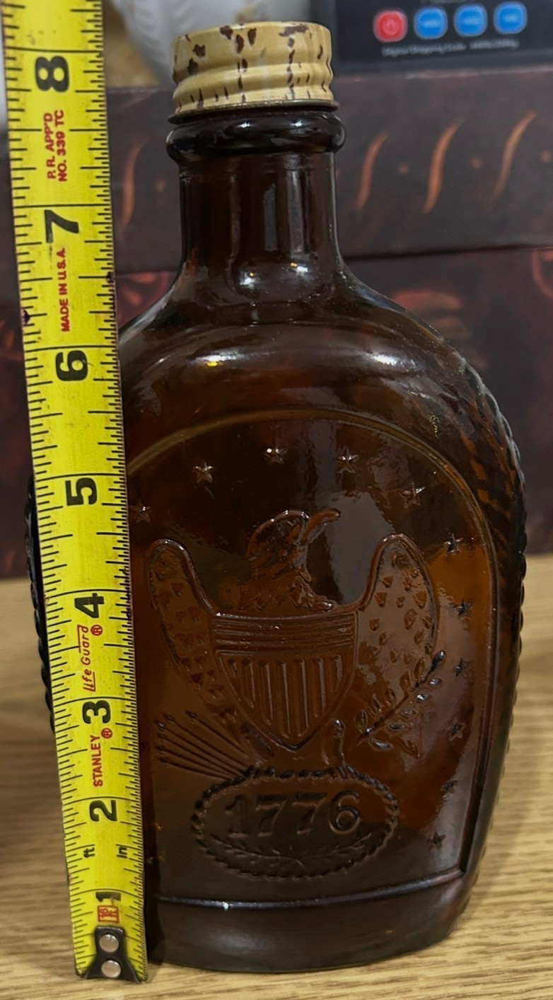 Vintage brown amber 1776 Eagle bottle