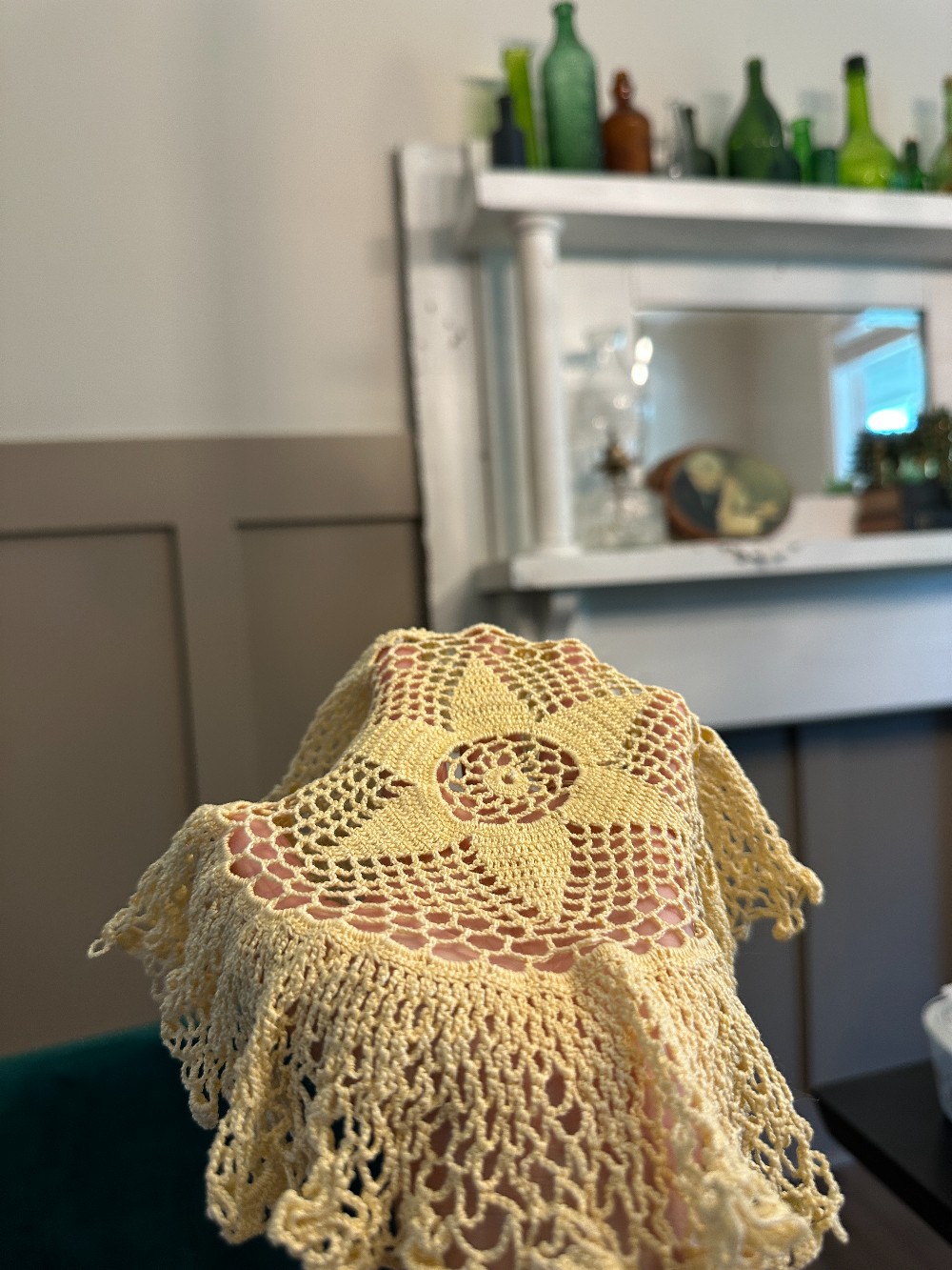 MB 10 Inch Pale Yellow Crochet Doily