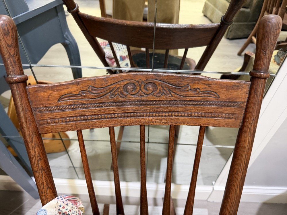Antique Pressed Wood Victorian Sewing Rocker