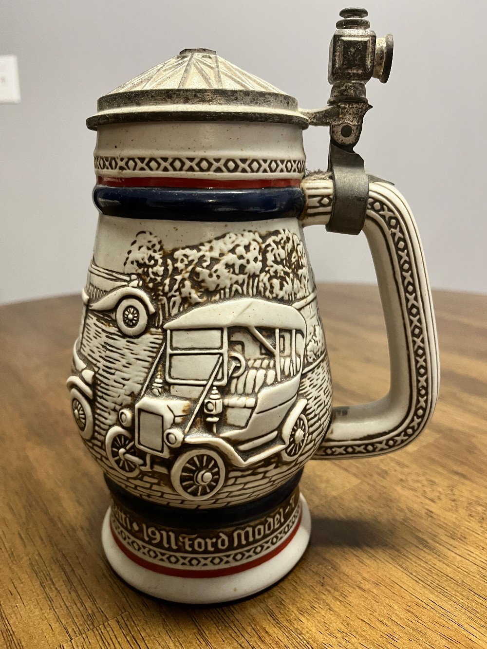 DELETE - TT - 1979 Avon Motor Cars Themed Ceramic Beer Stein