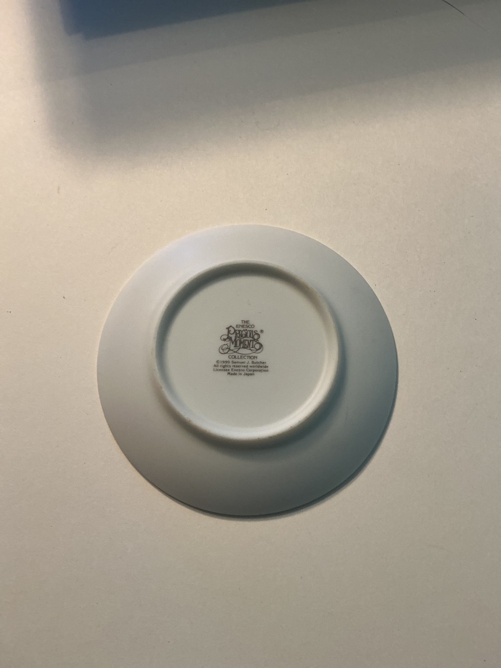Precious Moments Mini Anniversary Plate 1990