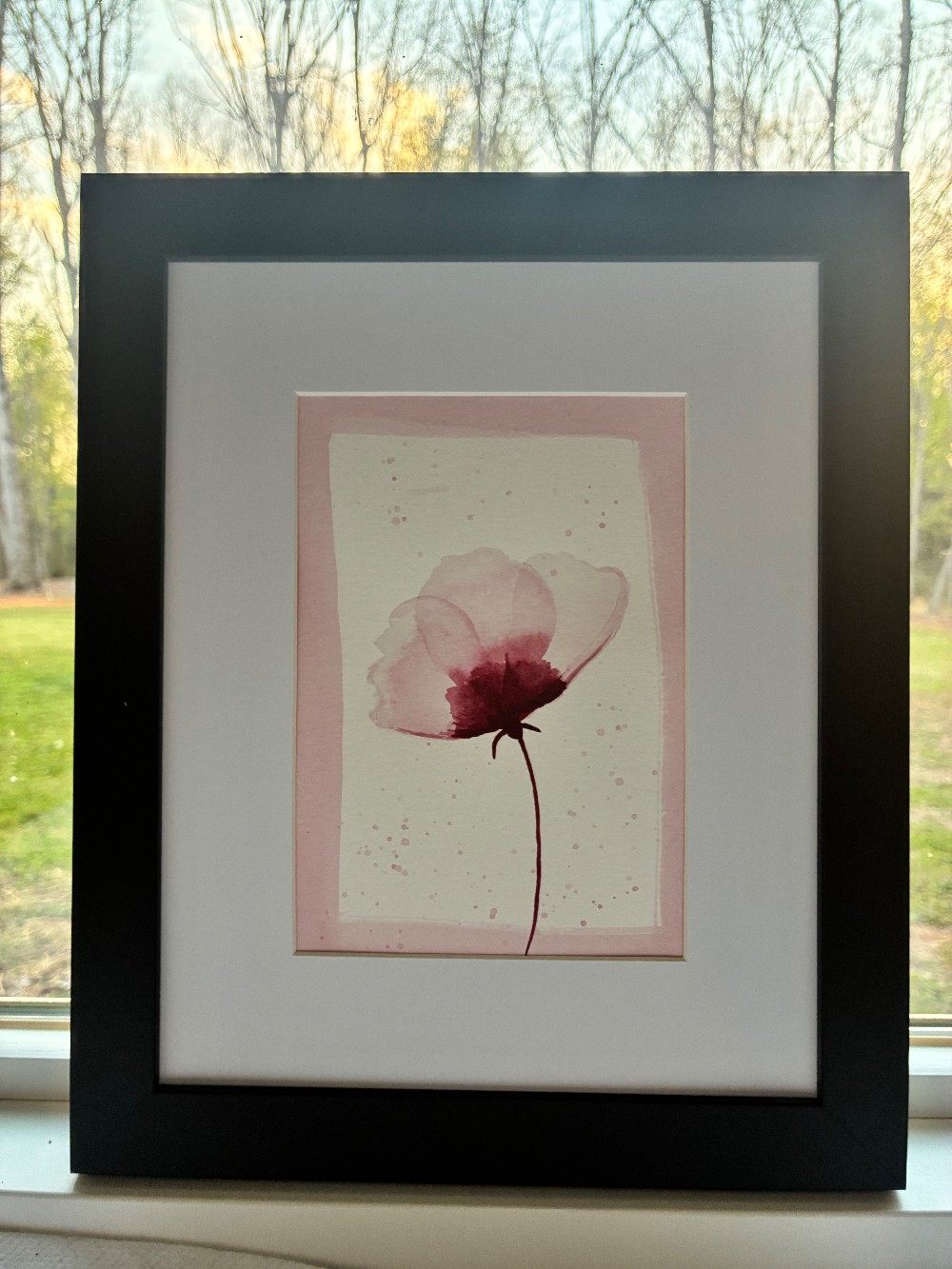 Transperant Poppy Framed