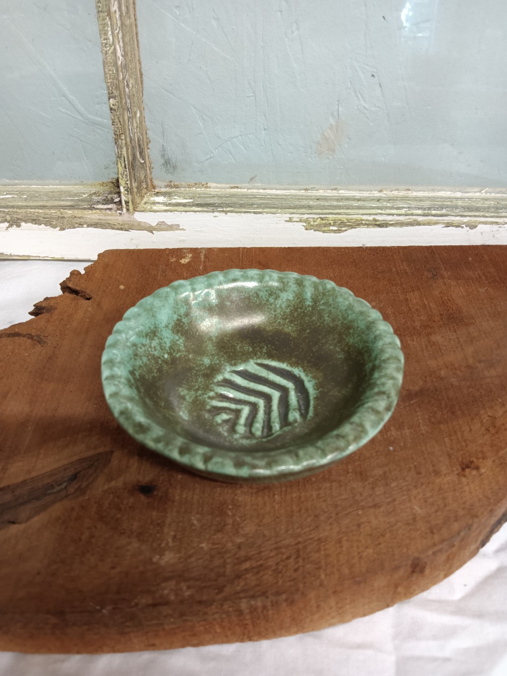 Art Deco Green Trinket Dish