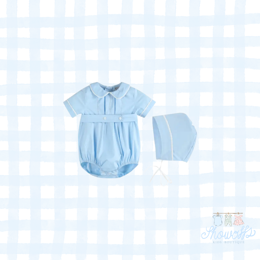 Blue Collared Button Bubble