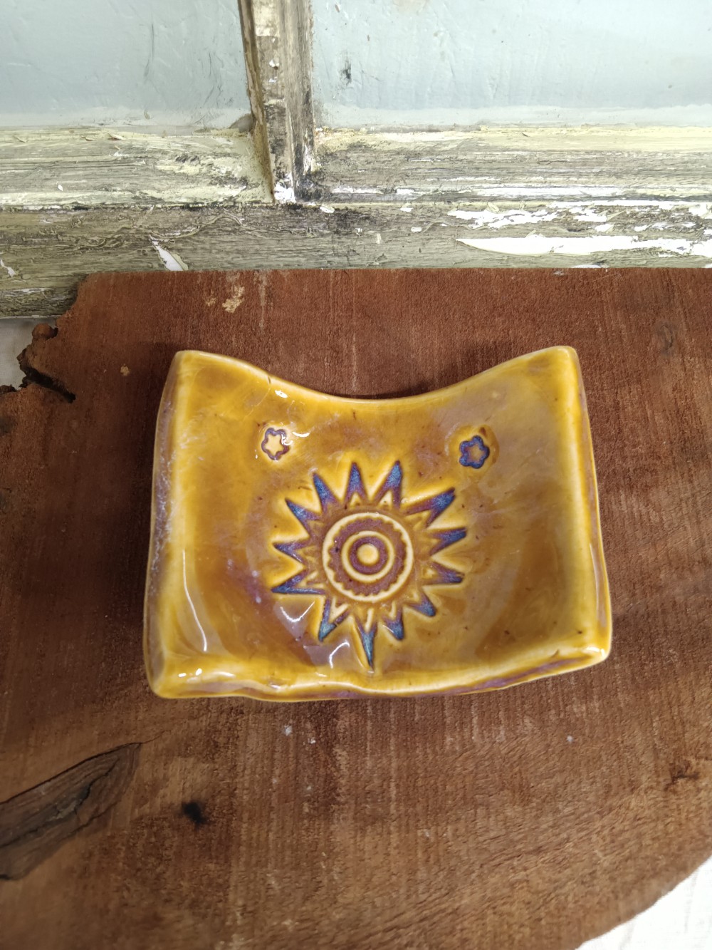 Amber Trinket Dish with Sunshine