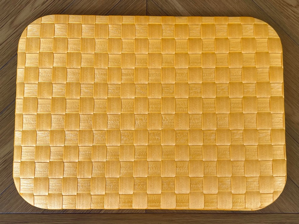 Set 6 Yellow basketweave placemats