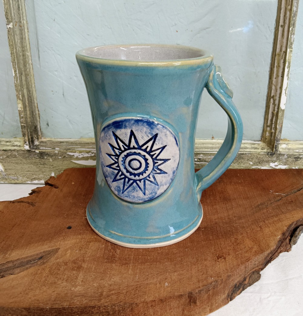 Blue Lagoon Mug with Cobalt Sunburst