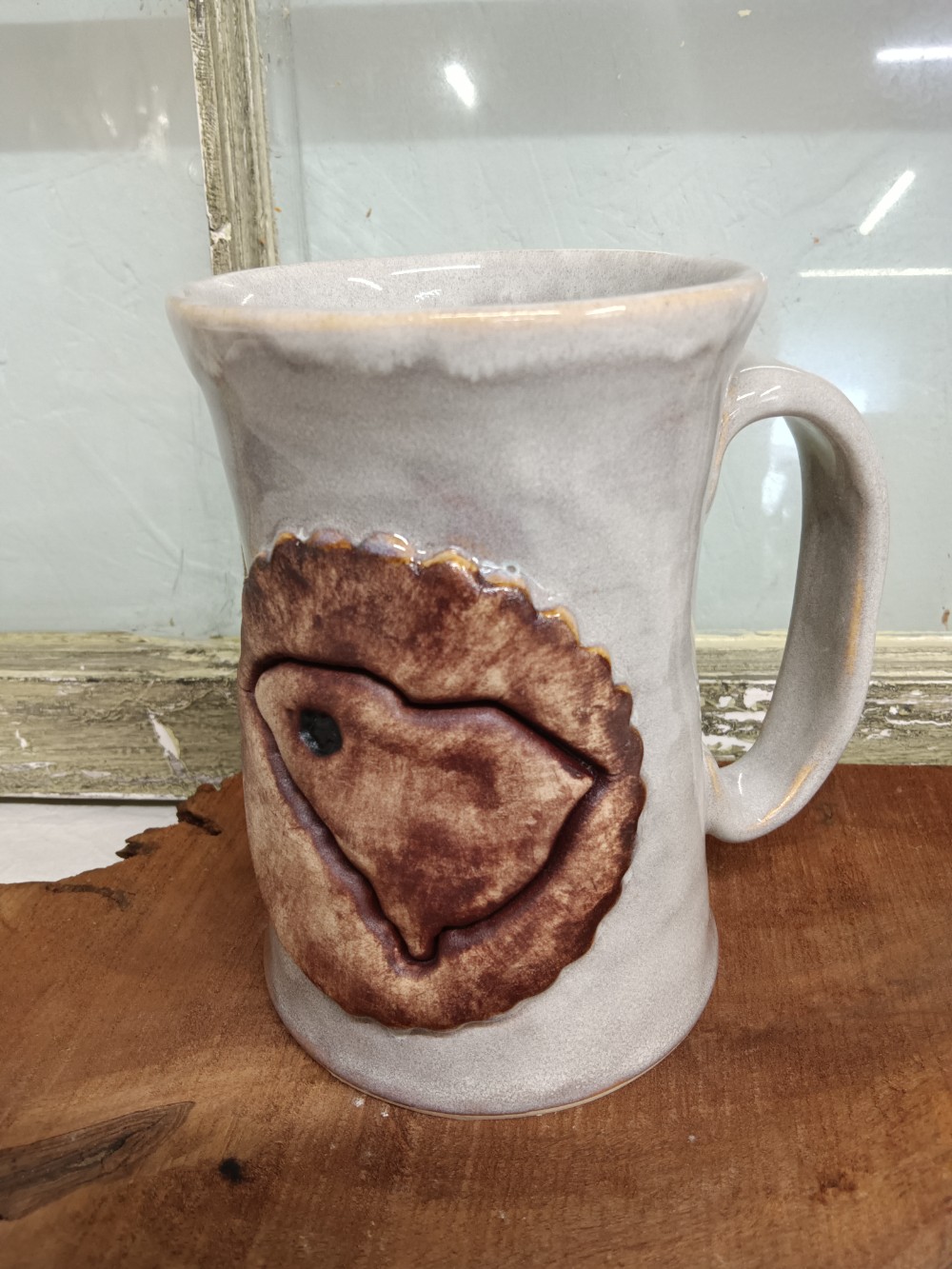 Large Light Sepia Mug with S.C. Medallion