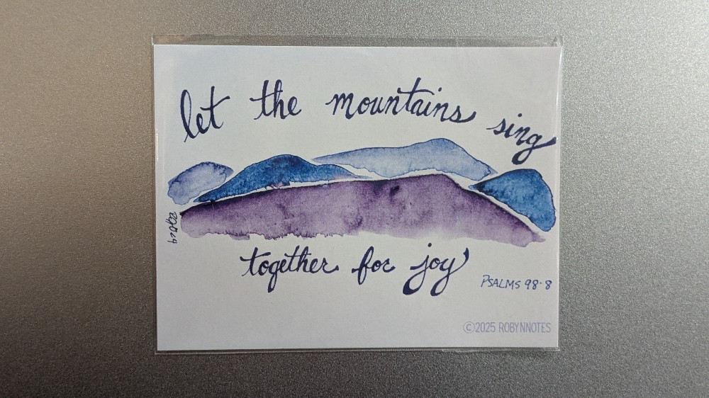 Let the mountains sing purple mountain Magnet 3x4