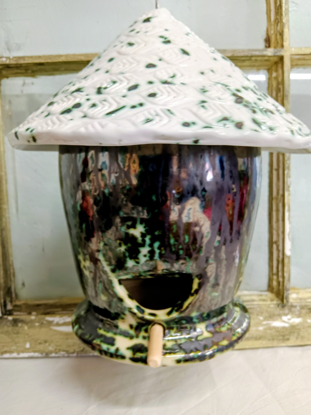 Green Jasper Bird Feeder