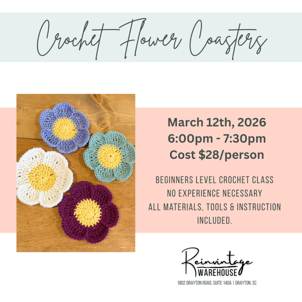 Crochet Flower Coasters Workshop