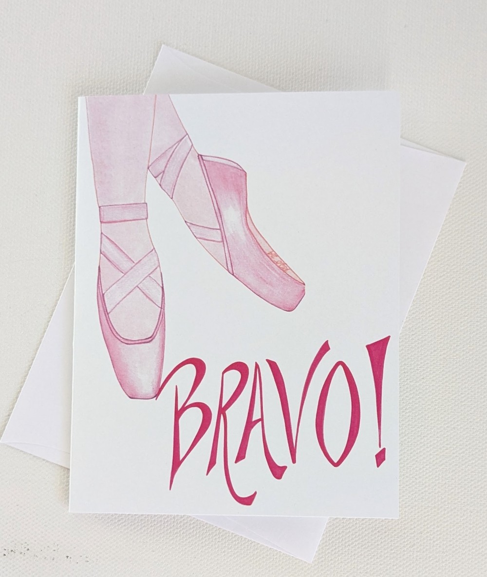 Bravo Pink Ballet Greeting Card