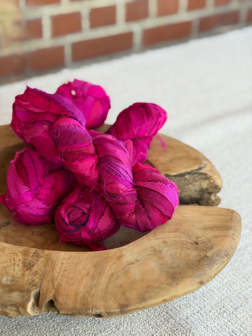 Hot Pink Sari Silk Ribbon