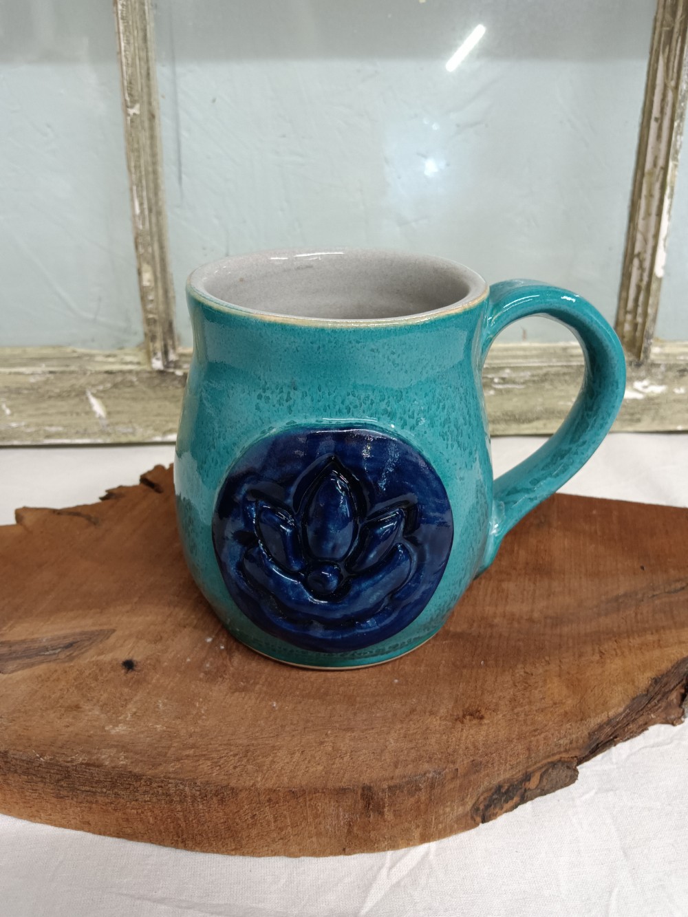 Tourmaline Mug with Cobalt Lotus
