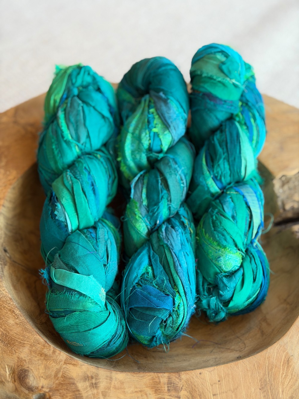 Teal Sari Silk Ribbon