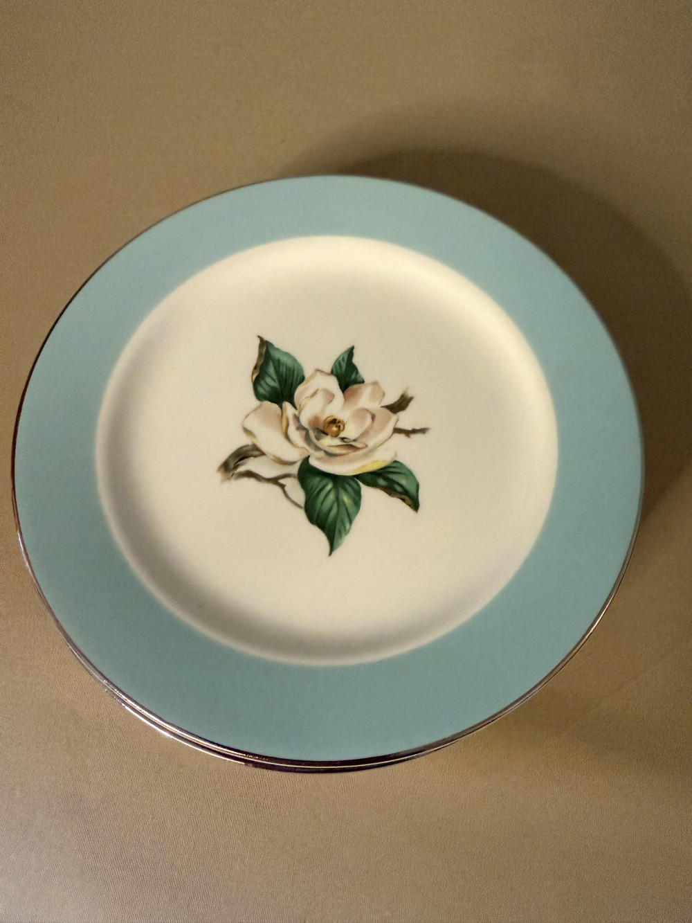Turquois magnolia B&B plate