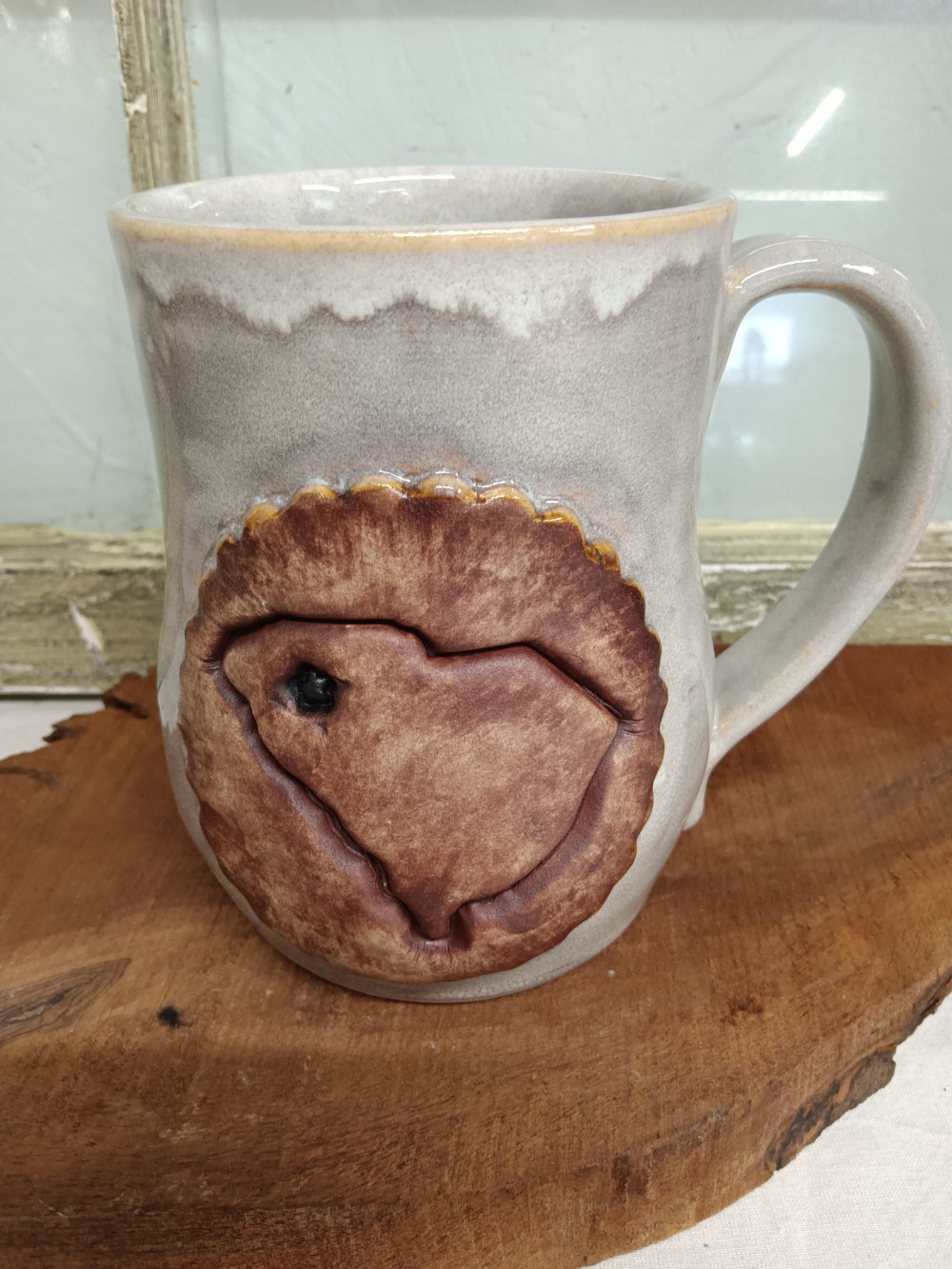 Large Light Sepia Mug with S.C. Medallion