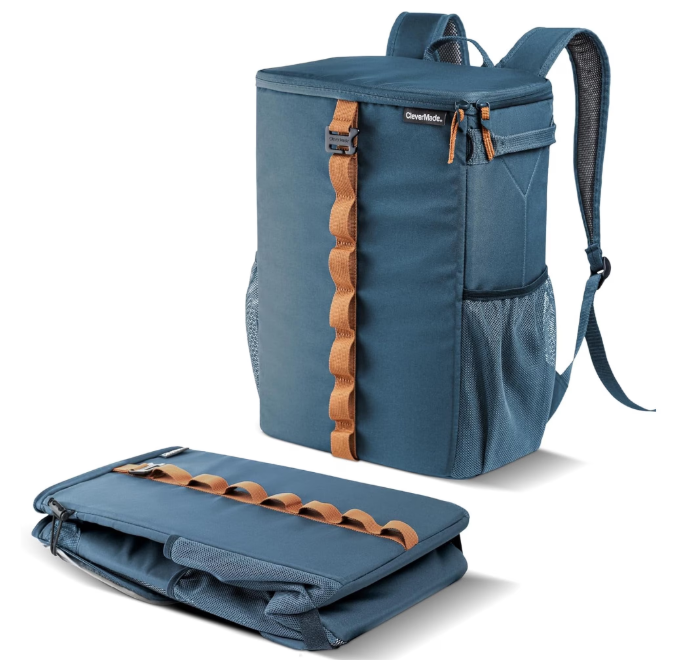 CleverMade Collapsible Backpack Cooler, 24-Can/ 26.4 qt. Capacity