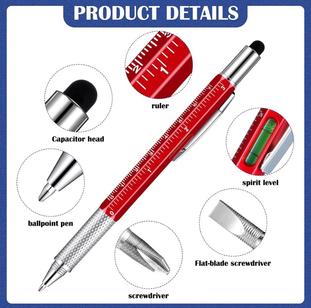 Multitool Pen + 1 black refill ink cartridge