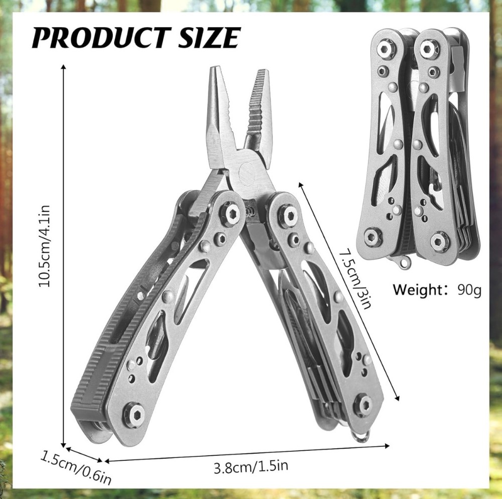 Small Multitool Pliers on Key Ring, St.Steel